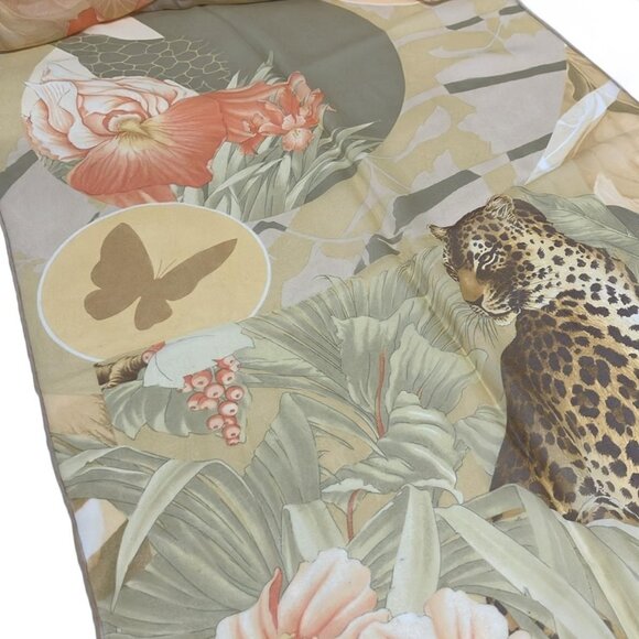 Auth Salvatore Ferragamo - Dark yellow Orange Multi Silk Scarf - Picture 4 of 5